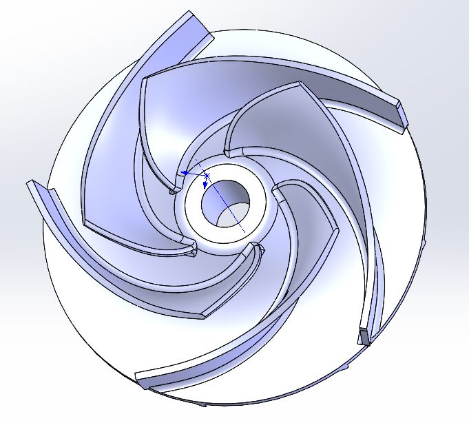 Modèle CAO d'une roue de pompe centrifuge